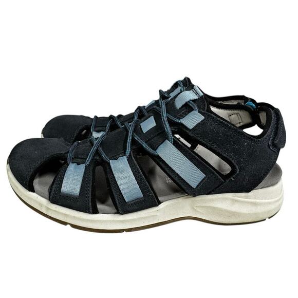 Clarks Solan Sail Fisherman Sandal Navy Combi Suede 7M - Picture 5 of 12